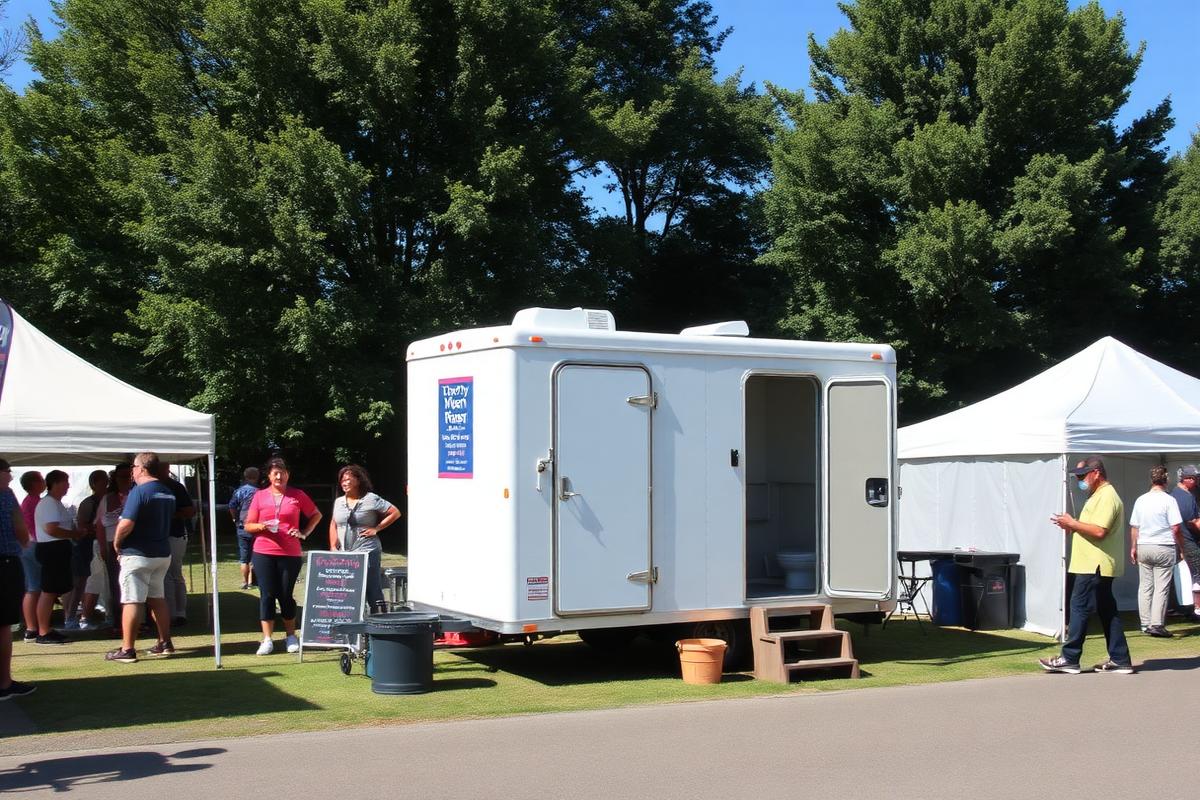 Luxury restroom trailer at charity events