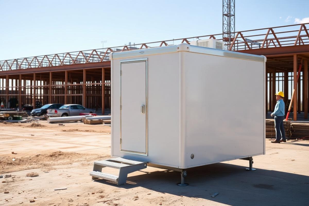 Luxury restroom trailer at construction sites