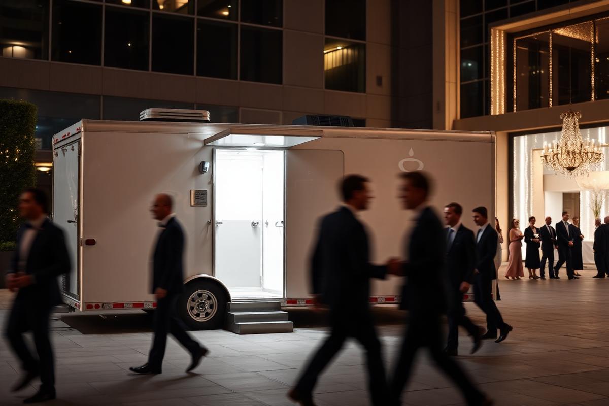 Luxury restroom trailer at corporate events & galas