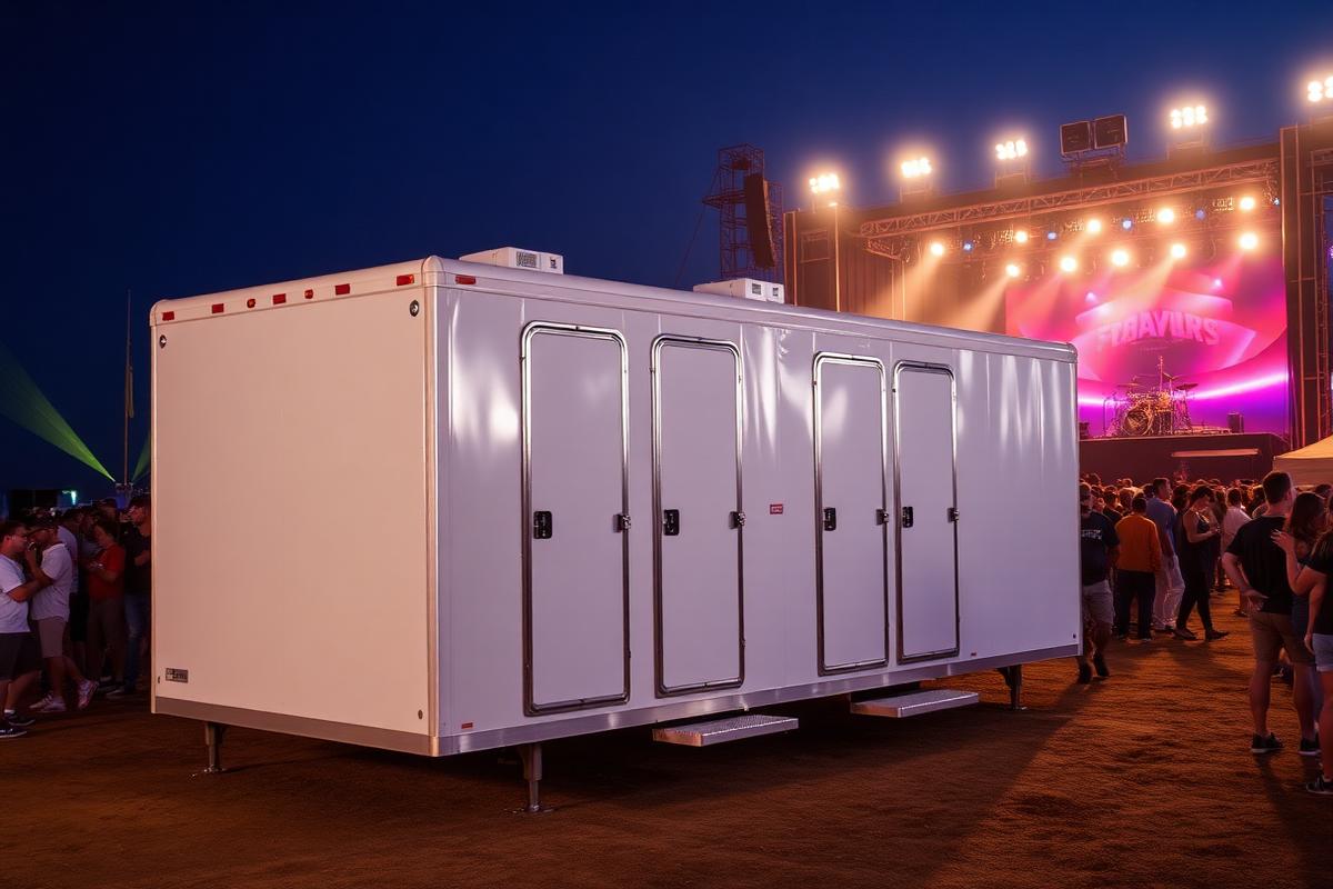 Luxury restroom trailer at festivals