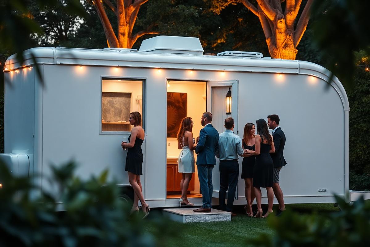 Luxury restroom trailer at private gatherings